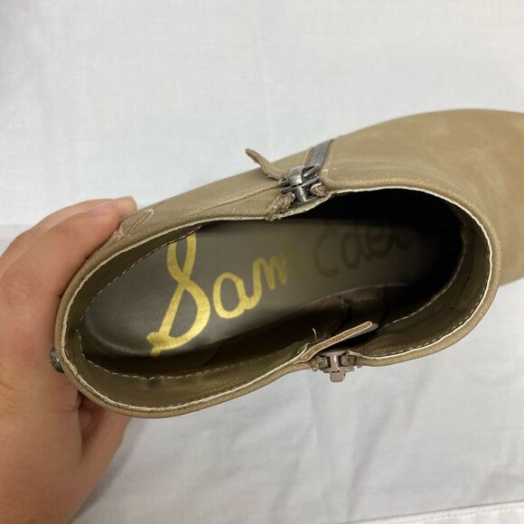 Sam Edelman Petty Packer Putty Leather Ankle Boots Size 5 - Picture 12 of 13